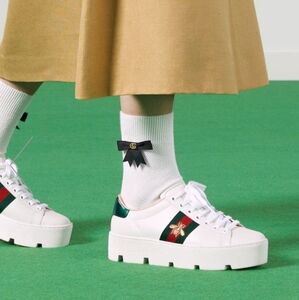 Gucci Ace leather platform sneakers